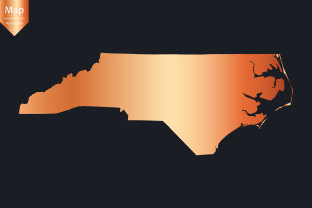 istock Abstract - High Detailed Copper Map of North Carolina. 2177445168