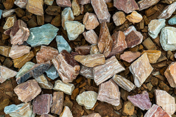 istock Closeup pink stone background texture. Colorful pink breccia rock background. 2177446942