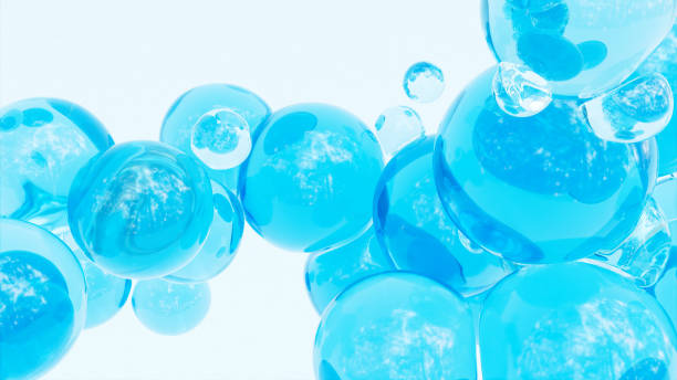 istock 3D rendering image of transparent blue gel balls colliding 2177447200