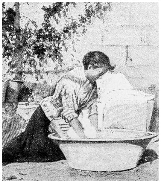 istock Antique image: Southern Spain during the Spanish-American war, Algeciras Washerwoman 2177447976