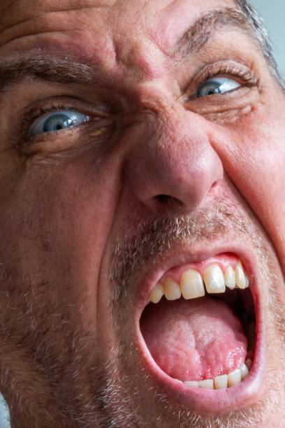 istock Anger and weird expression of a funny man. 2177450289