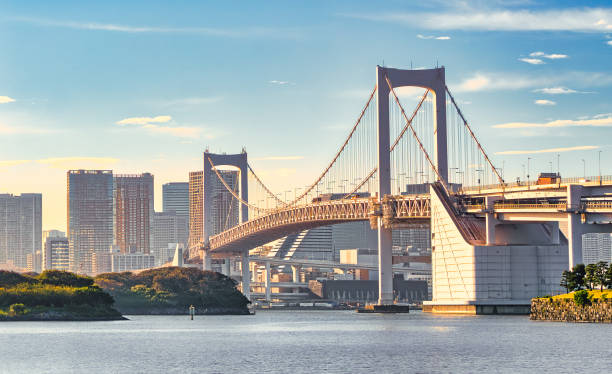Rainbow bridge in Odaiba, Tokyo, Japan.