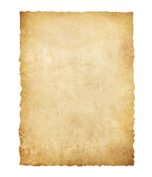 istock Old paper background, Paper treasure map. Old parchment scroll. Papyrus, Ancient manuscript. Antique document. Vintage torn sheets. Historical curled page, 3d illustration, 3d rendering 2177457726