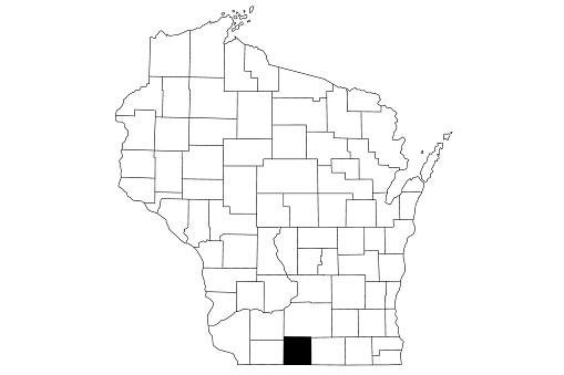 Wisconsin Green Background Map Of Green County In Wisconsin State On White Background Single ...