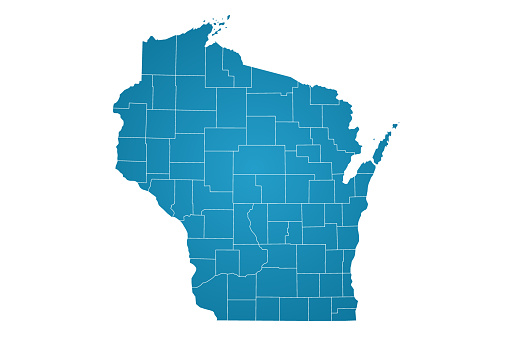 Wisconsin Map Blue Wisconsin Administrative Map Counties Map Of Wisconsin Blank Map Empty ...