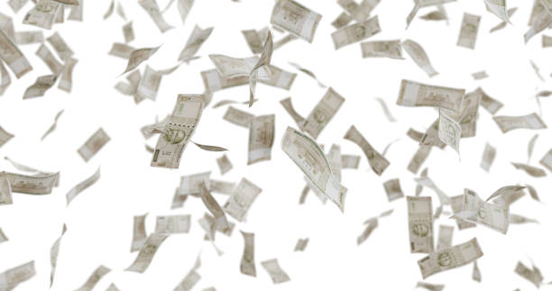 istock 3D illustration of 500 Rupees note. Money falling from above. 2177461321