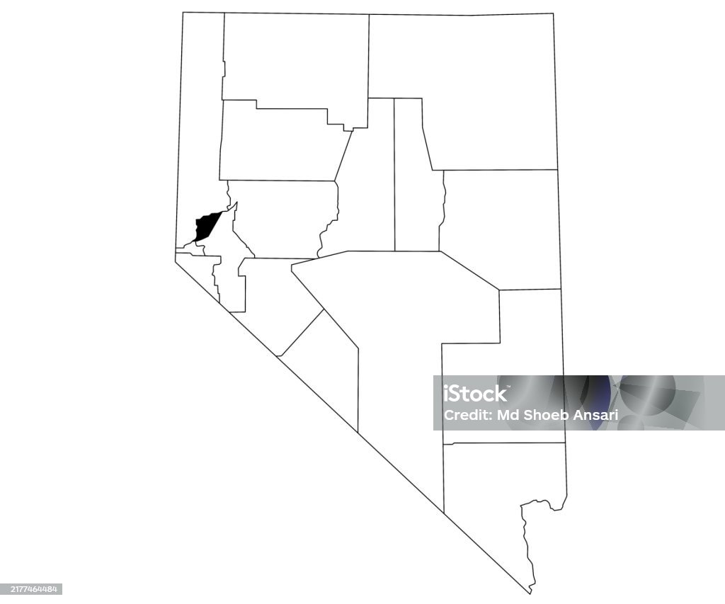 Storey Countty Map Of Storey County In Nevada State On White Background Single County ...