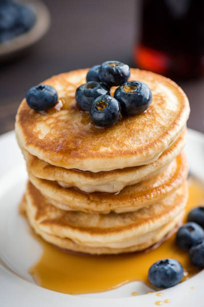 istock Pancakes with blueberries and maple syrup 2177469364