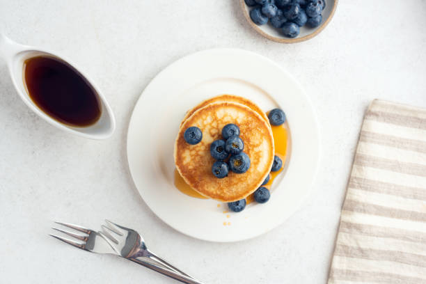 istock American buttermilk pancakes with blueberries and maple syrup 2177469375