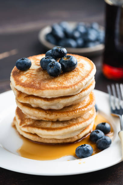 istock Pancakes with blueberries and sweet maple syrup 2177469393
