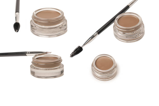 istock A brow pomade in blonde shade with brush isolated on a white background. 2177473295