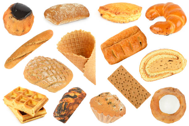 istock Various sweet bread products made from rye wheat isolated on white 2177481120