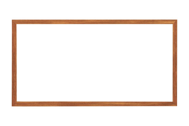 Simple minimal clean pine wood wooden thin frame template isolated