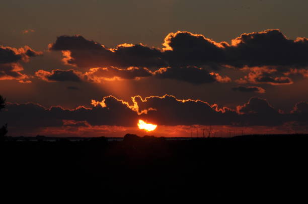 The beautiful landscape of cloud sky with sunset