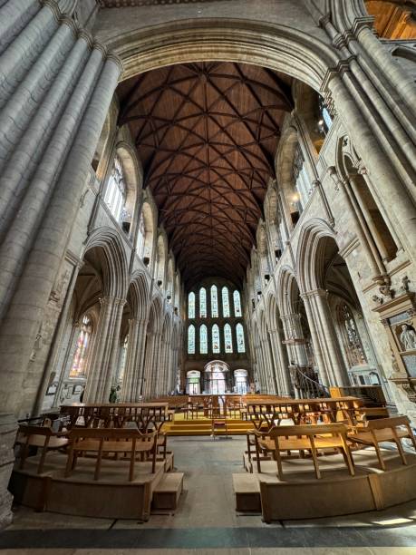 istock Interior View of a Cathedral with Stained Glass Windows in Ripon, Yorkshire 2177489485