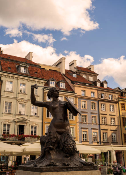 istock Historic Mermaid Statue in Warsaw Old Town Square 2177491895