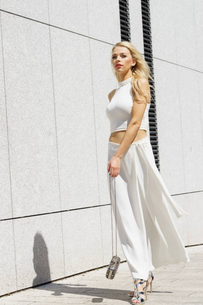 istock Woman wearing crop top and culottes 2177494912