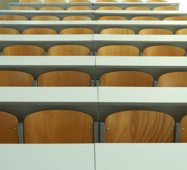 istock Empty seats in new modern clean lecture hall or classroom 2177495799
