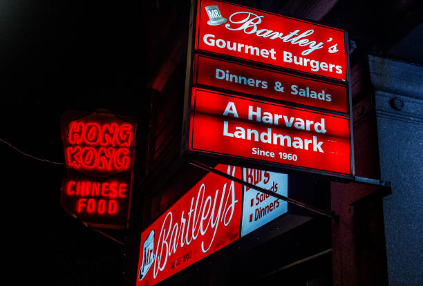 Hyde Park, NY, USA September 4, 2009: A classic American diner's neon lights glow in twilight in Hyde Park, New York