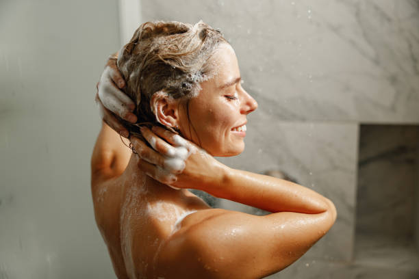 istock Enjoy a refreshing moment in the shower while using luxurious, lathering shampoo 2177499750
