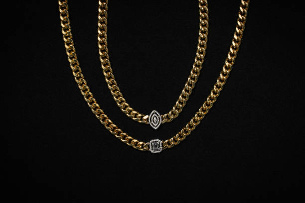 istock Double Gold Chain Bracelets with Diamond Accents 2177500205