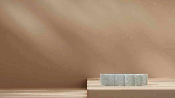 istock Landscape layout 3d rendering mockup of green terrazzo texture podium product placement template 2177500888