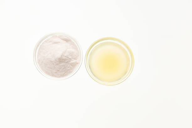 istock Baking soda and lemon lime juice mix - Citrus latifolia. 2177503736