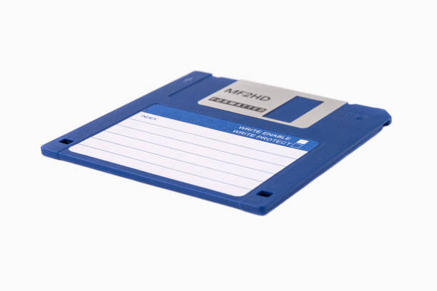 istock The front of an blue floppy disk, isolated on a white background 2177508820