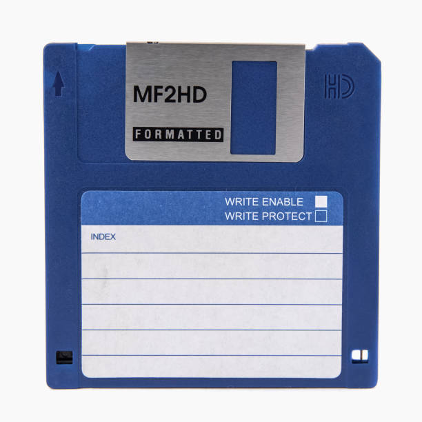 istock The front of an blue floppy disk, isolated on a white background 2177508828