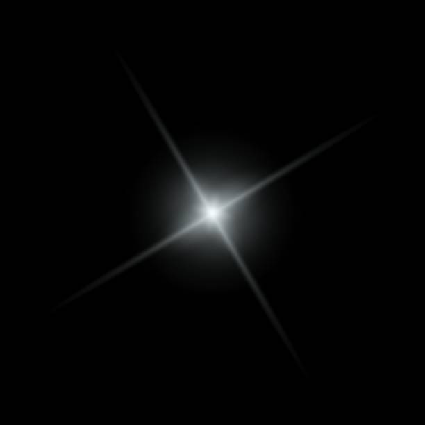 istock Silver sparkle lights, flashing lights, light effects, sunlight lens flare, glowing ray beams, sparkling starsicon on black background. 2177509676