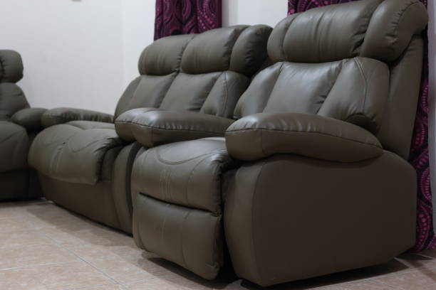 Close-up Details Of Modern Leather Recliner