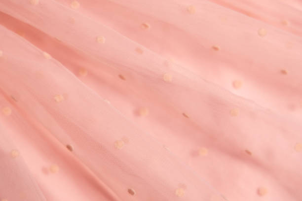 istock Gentle texture background soft pink color, textile pattern, pink polka dot on tulle, copy space 2177515025