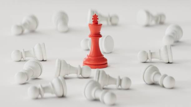 istock Chess business concept, leader AND success.3D rendering on white background. 2177515198