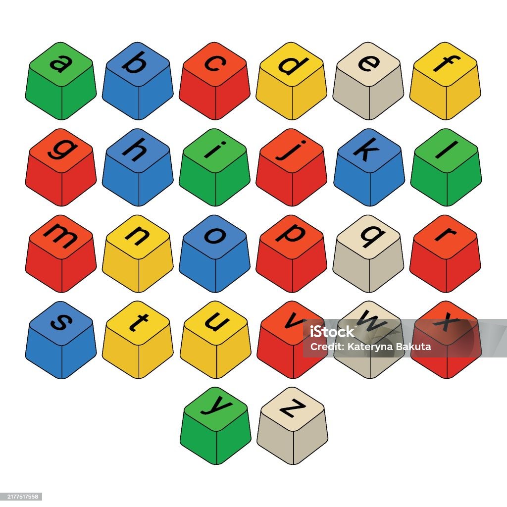 Alphabet Key Computer 3d Alphabet Computer Key Buttons Lowercase Stock Illustration ...