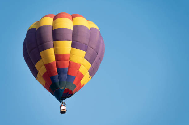 istock Fancy hot air balloon in flight against the sky. 2177522177