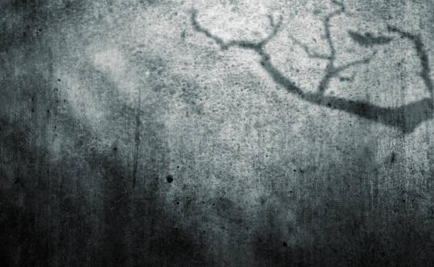 istock Concrete black wall with shadow and dark background. Mockup. Copy Space 2177532593