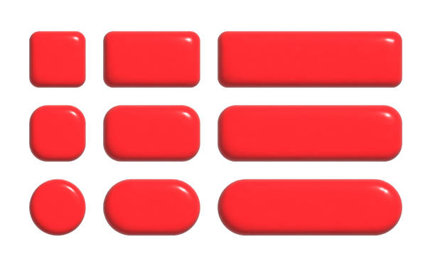 stockillustraties, clipart, cartoons en iconen met 3d button set - drukknop