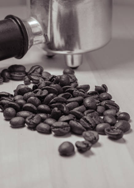 roasted coffee beans. Brown coffee beans close up.