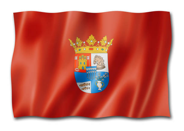 Segovia province flag, Spain waving banner collection. 3D illustration