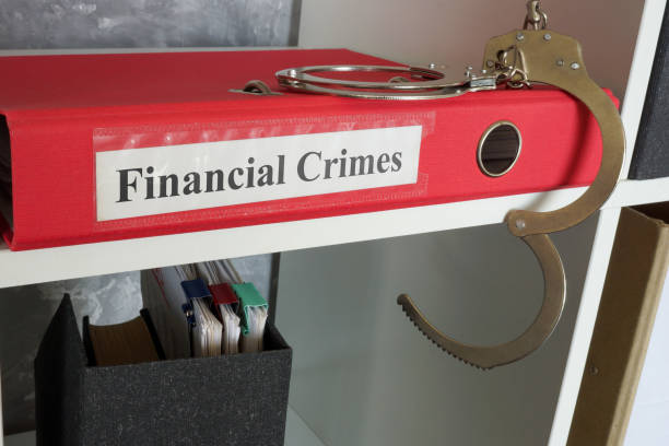 istock Financial crimes folder and handcuffs. Law enforcement. 2177545482