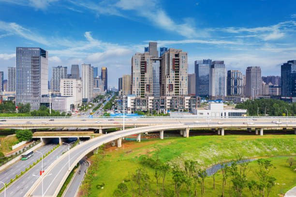 istock Highway and viaduct under the blue clouds 2177546018