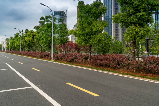 istock Empty urban road and buildings in China 2177546054