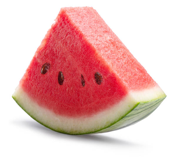 istock Watermelon triangle slice with seeds isolated on white background. Clipping path. 2177546389