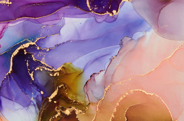 istock Natural  luxury abstract fluid art painting in alcohol ink technique. Tender and dreamy  wallpaper. Mixture of colors creating transparent waves and golden swirls. For posters, other printed materials 2177548930