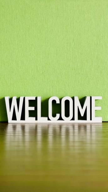 istock Single word Welcome on green background 2177550897