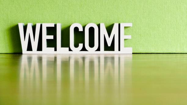 istock Single word Welcome on green background 2177551097