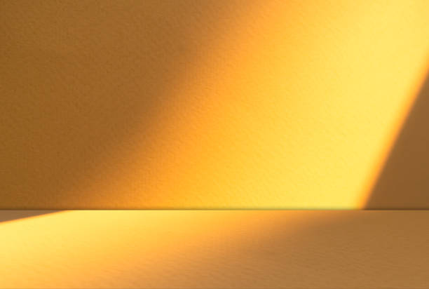 istock Beige background summer studio room autumn orange minimal wall floor shadow on cement backdrop, yellow minimal for presentation product aesthetic cosmetic, template gradient wallpaper abstract. 2177552480