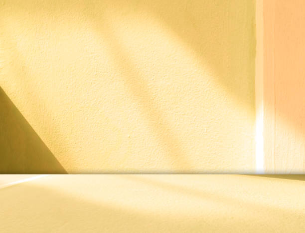 istock Beige background summer studio room autumn orange minimal wall floor shadow on cement backdrop, yellow minimal for presentation product aesthetic cosmetic, template gradient wallpaper abstract. 2177552511