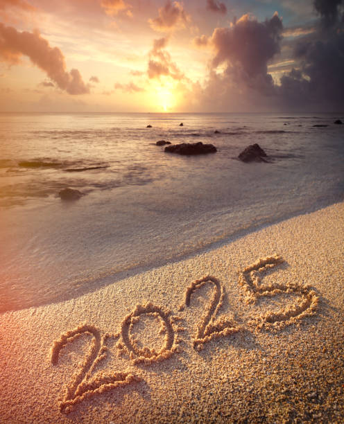 istock New year 2025 on the beach 2177556409