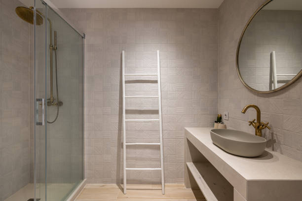 istock Explore Modern Bathroom Design featuring Elegant Fixtures and Minimalist Touches for Every Home 2177556653